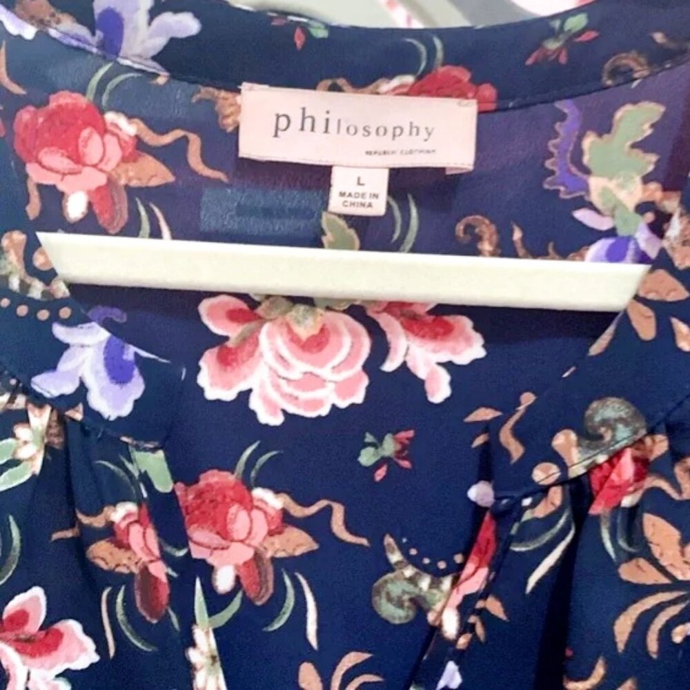 Philosophy Floral Short-Sleeve Blouse